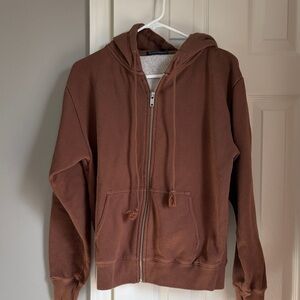 Brandy Melville Christy brown Zip Up Hoodie